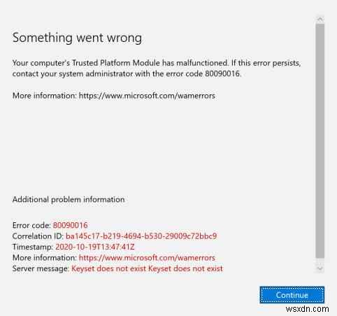 Windows 10 컴퓨터의 신뢰할 수 있는 플랫폼 모듈이 오작동했습니다 오류 해결 방법