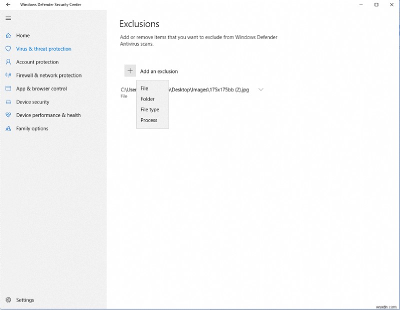 Windows 10에서 Windows Defender 검사 대상에서 파일·폴더 제외하는 방법
