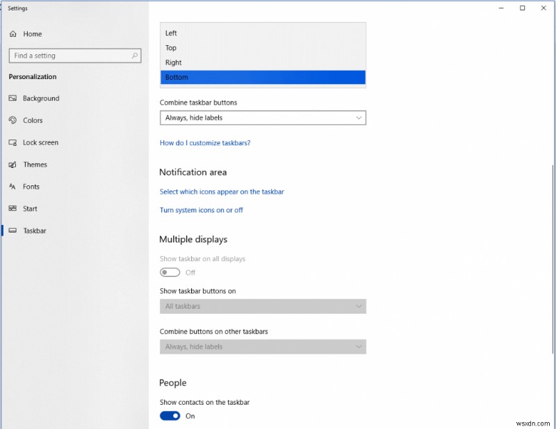 Windows 10 작업 표시줄 사용자 지정 방법 총정리