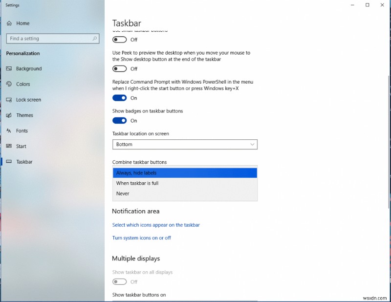 Windows 10 작업 표시줄 사용자 지정 방법 총정리