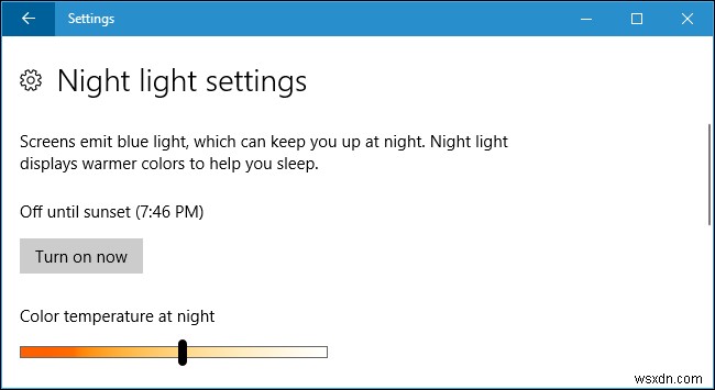 Windows 10  야간 조명  기능으로 눈의 피로를 줄이는 방법