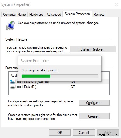 Windows 10에서 시스템 파일 백업 및 복원 지점 만드는 방법