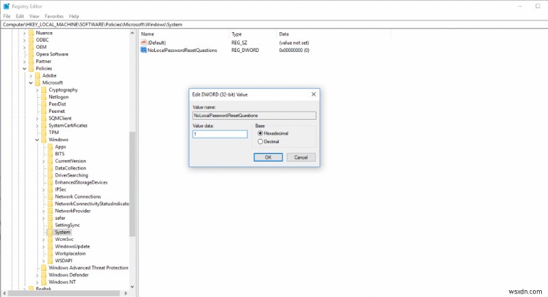 Windows 10에서 보안 질문(암호 복구 질문) 비활성화하는 방법