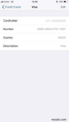 아이폰(iOS 12)에서 저장된 비밀번호 및 신용카드 정보 확인하는 방법