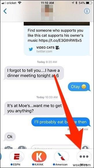 iOS 메시지 앱에서 iMessage 앱 아이콘 깔끔하게 숨기는 방법