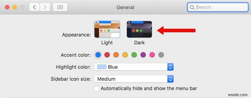 macOS Mojave에서 다크 모드 활성화하는 방법