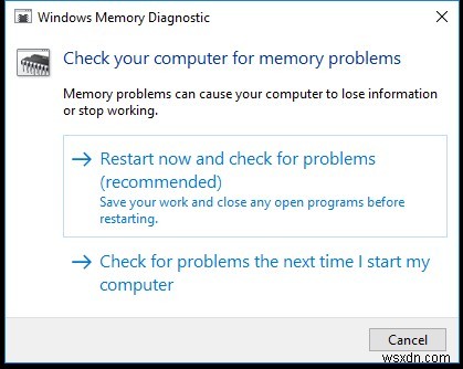 Windows 메모리 진단 도구로 RAM 상태 확인하는 방법