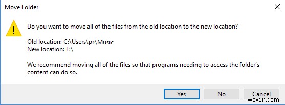 Windows 10에서 기본 데이터 폴더를 다른 드라이브로 이동하는 방법