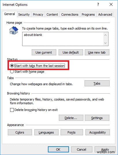 Microsoft Edge, Chrome, Firefox, Internet Explorer에서 이전 세션 복원하는 방법
