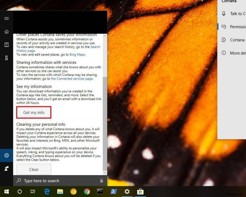 Windows 10 코타나(Cortana) 데이터 다운로드 및 확인 방법