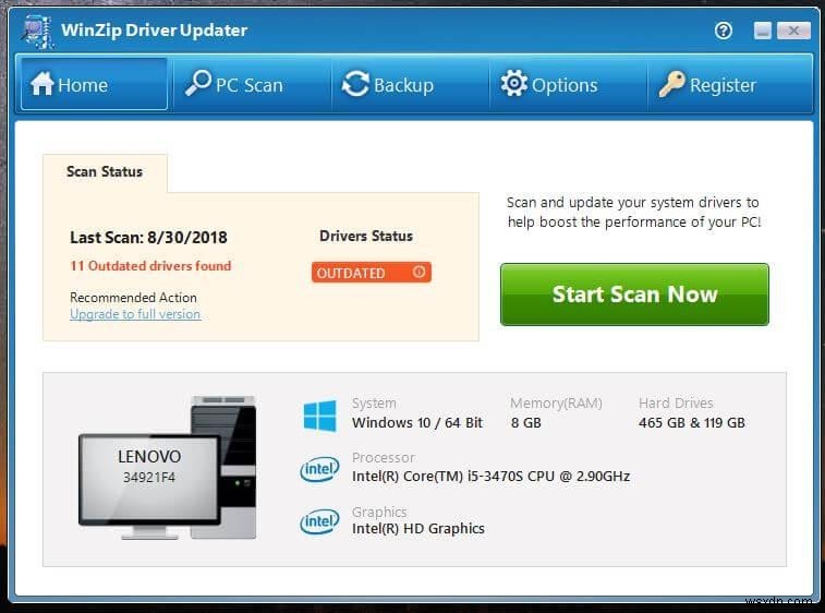 WinZip 드라이버 업데이터로 PC 하드웨어 성능 되살리는 방법