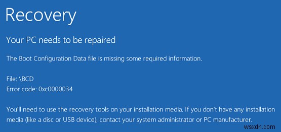 Windows 10/8/7에서 BOOTMGR is missing 오류 해결 방법 총정리