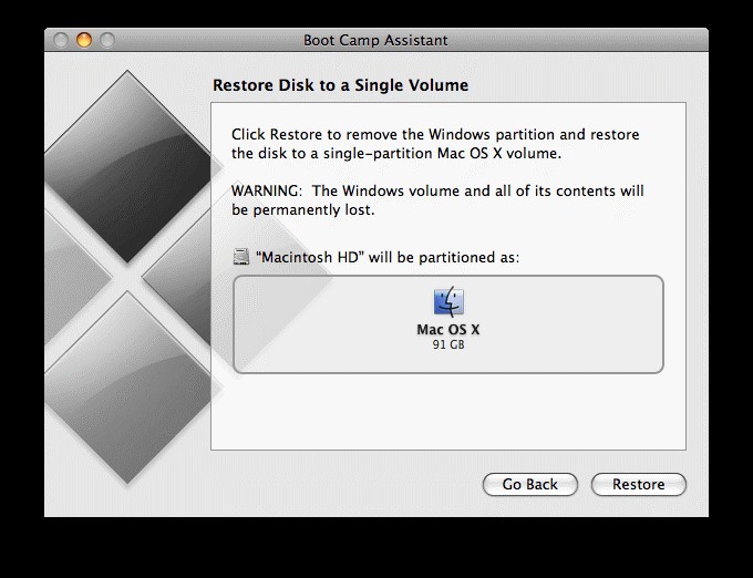 맥에서 Windows 부트캠프(Boot Camp) 파티션을 삭제하는 방법