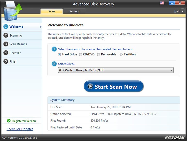 삭제된 오디오 파일 복구하는 최고의 오디오 복구 소프트웨어, Advanced Disk Recovery