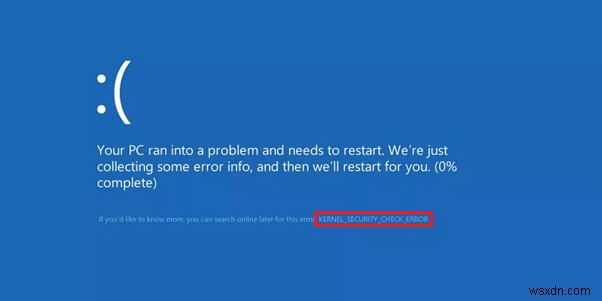Windows 10 블루스크린  커널 보안 검사 실패(Kernel Security Check Failure)  오류 해결 방법 5가지