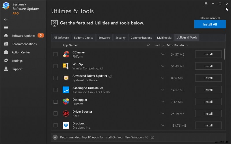 Systweak Software Updater 완벽 리뷰 – 윈도우 프로그램 자동 업데이트의 새로운 기준