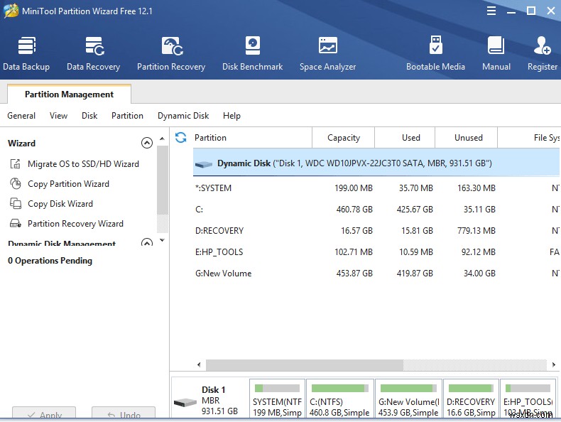 MiniTool Partition Wizard Free 12.1 리뷰 – 무료 디스크 파티션 관리 프로그램의 강자