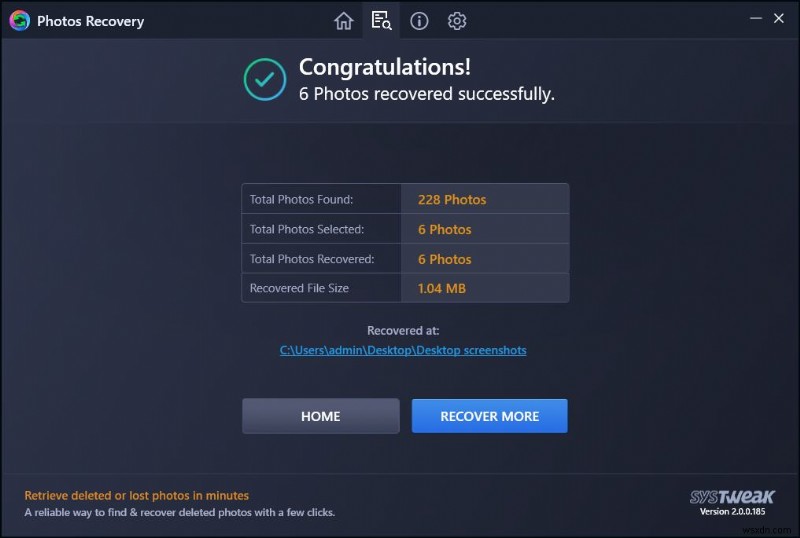 Systweak Photos Recovery로 실수로 삭제한 사진을 복구하는 방법