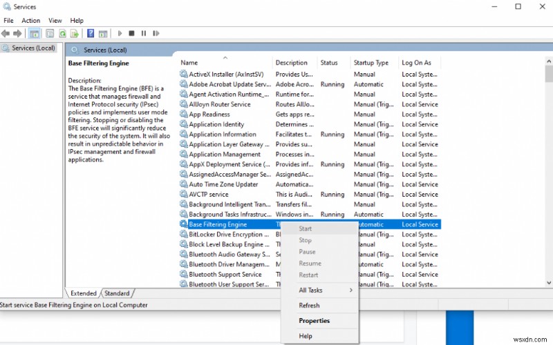 Windows 기본 필터링 엔진(BFE) 서비스 오류 복구 방법 완벽 가이드