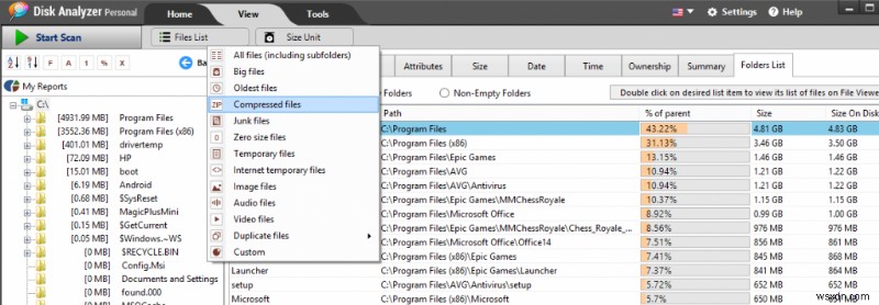 Disk Analyzer Pro로 윈도우 10에서 압축 파일 쉽게 찾는 방법