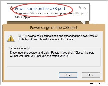 해결됨: Windows 10, 8, 7에서 USB 포트 전원 서지(Power Surge) 오류 수정하는 방법