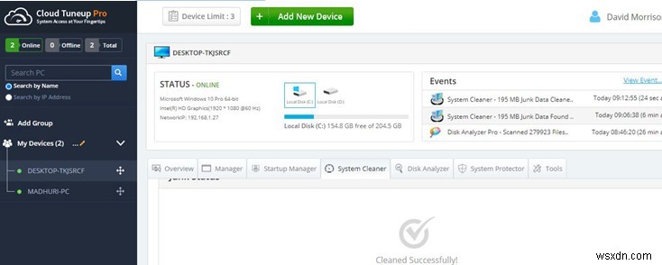 Cloud Tuneup Pro로 원격 Windows 10 PC의 디스크 공간 효율적으로 관리하는 방법