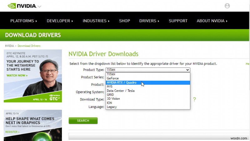 NVIDIA Quadro RTX 8000 최신 드라이버 다운로드 및 설치 방법 – Windows 10, 8, 7