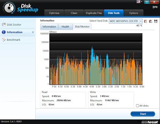 Disk Speedup으로 하드디스크 상태를 모니터링하고 읽기/쓰기 속도를 확인하는 방법