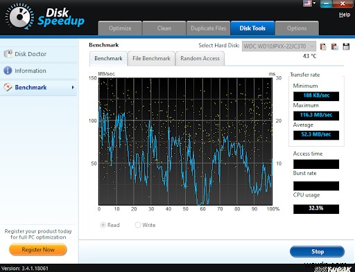 Disk Speedup으로 하드디스크 상태를 모니터링하고 읽기/쓰기 속도를 확인하는 방법