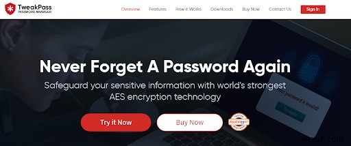 TweakPass 디지털 금고 서비스에 웹사이트 로그인 정보를 저장하는 방법