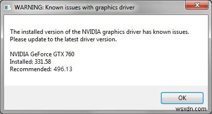 NVIDIA  경고: 그래픽 드라이버에 알려진 문제가 있습니다  오류 해결 방법 총정리