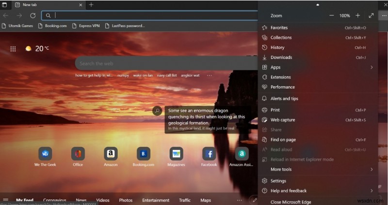 Microsoft Edge에서 시각적 검색(Visual Search) 버튼 켜고 끄는 방법