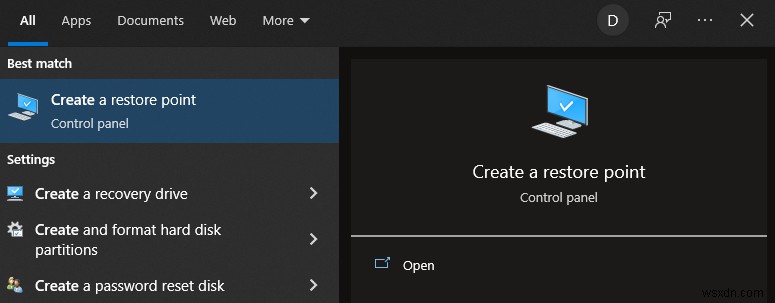 Windows 10 복원 지점 문제 해결 방법 총정리
