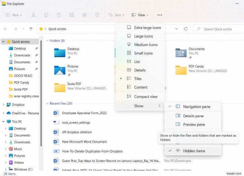 Windows 11/10에서 삭제된 숨김 파일 복구하는 완벽 가이드
