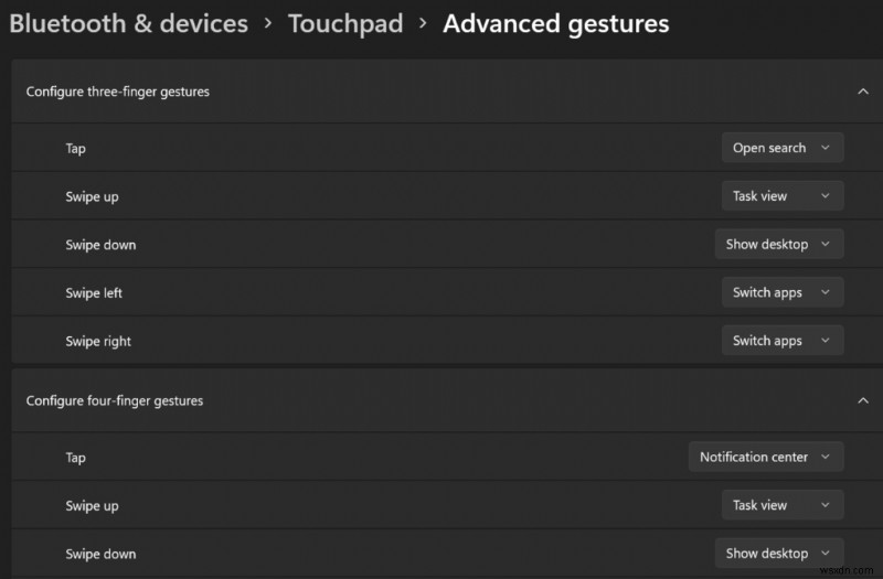 Windows 11에서 터치패드 제스처를 사용자 지정하는 방법