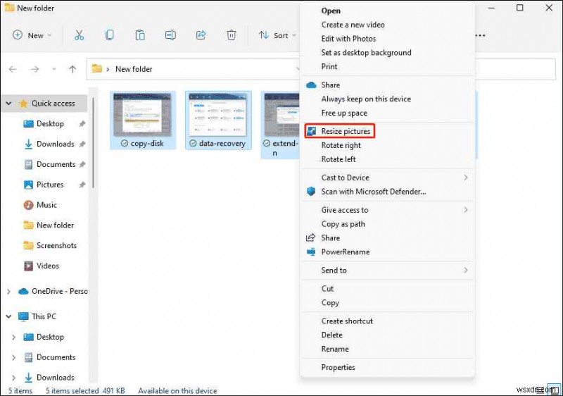 Windows 11에서 여러 이미지 크기를 한 번에 일괄 조정하는 방법