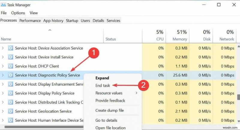 Windows 11 진단 정책 서비스(Diagnostic Policy Service) 높은 CPU·메모리 사용량 문제 해결 방법