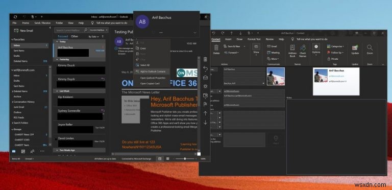 Windows 10에서 Outlook에 연락처 추가하는 방법 총정리