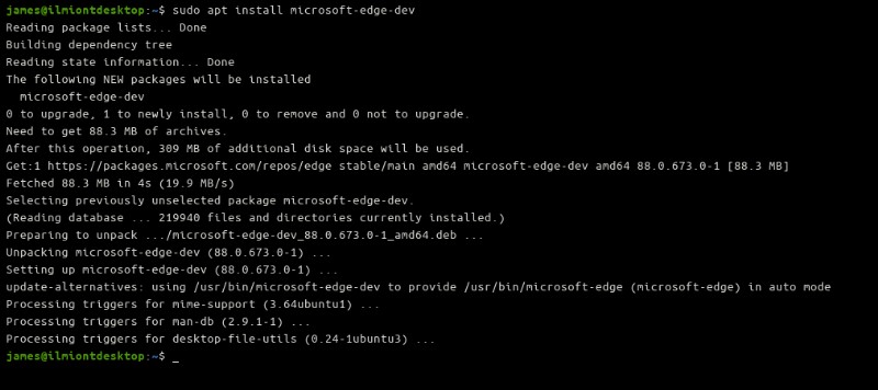 리눅스에 Microsoft Edge Dev 설치하는 방법