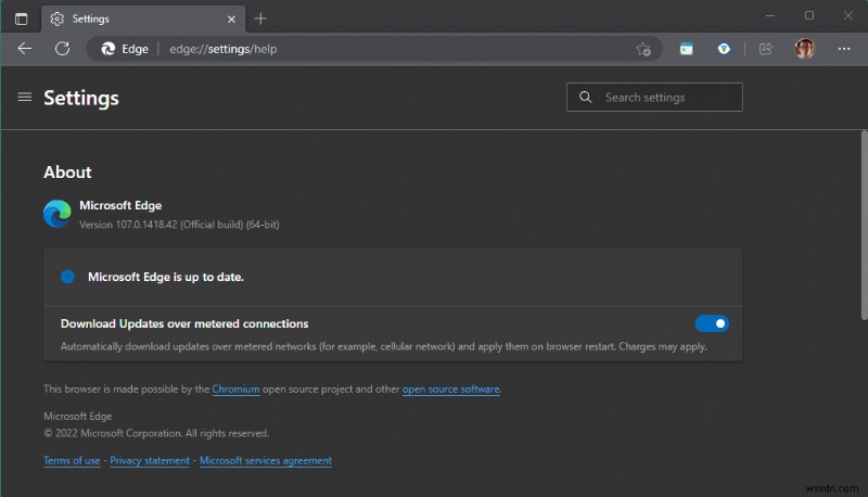 Windows 11에서 현재 사용 중인 Microsoft Edge 브라우저 버전 확인하는 방법