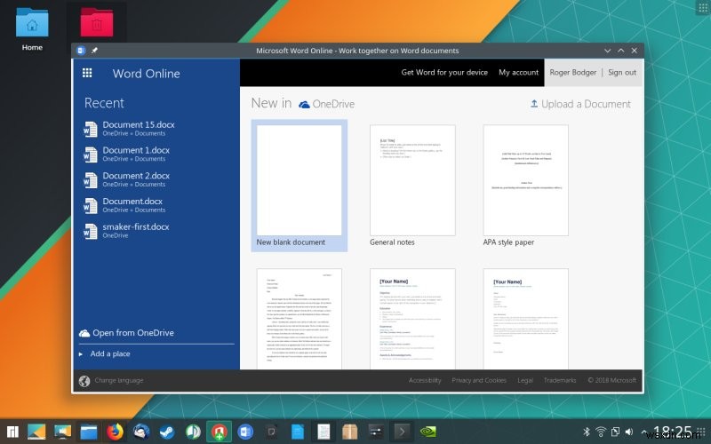 만자로에 Microsoft Office Online 기본 탑재 - 리눅스 데스크톱의 새로운 전환점