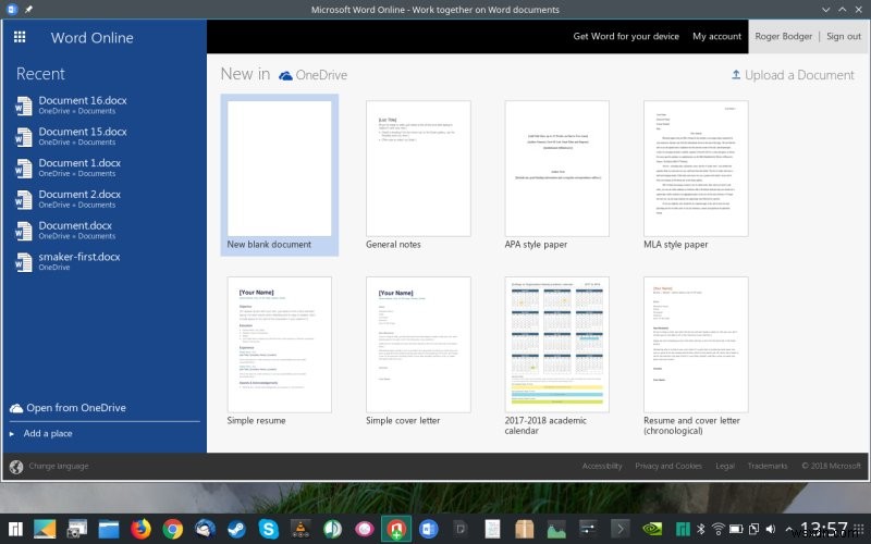 만자로에 Microsoft Office Online 기본 탑재 - 리눅스 데스크톱의 새로운 전환점