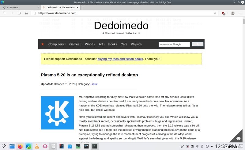 리눅스용 Microsoft Edge 첫 사용기: 새로운 도전자의 등장