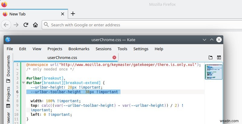 Firefox 75 이상 주소 표시줄 확대 문제, userChrome.css로 되돌리는 방법