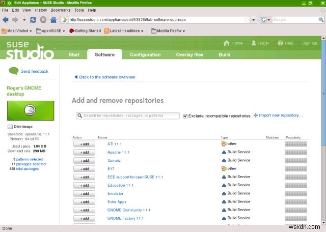 SUSE Studio – 웹 브라우저만으로 나만의 리눅스를 만들다