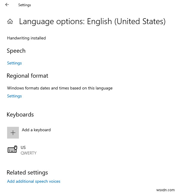 Windows 10에서 삭제되지 않는 고정 키보드 레이아웃 제거하는 방법