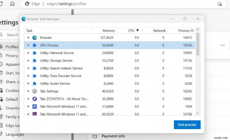 Windows 11에서 Microsoft Edge의 높은 CPU 사용량 문제 해결 방법