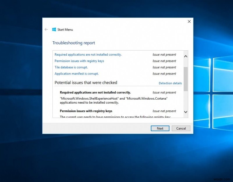 Windows 10 시작 메뉴 문제, 전용 문제 해결사로 간단히 해결하는 방법