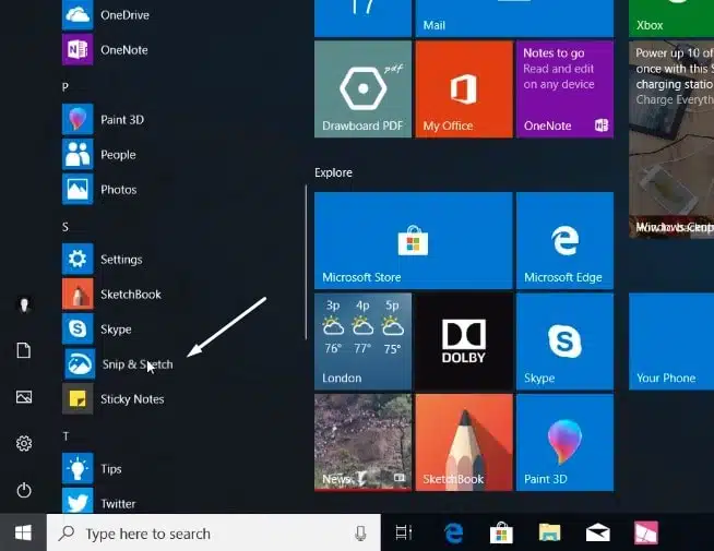 Windows 10에서 캡처 및 스케치(Snip & Sketch)로 화면 캡처하는 방법