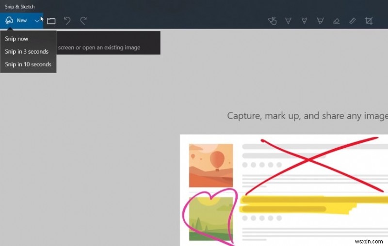 Windows 10에서 캡처 및 스케치(Snip & Sketch)로 화면 캡처하는 방법
